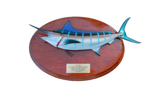 BLUE MARLIN TROPHY PLAQUE, HORIZONTAL