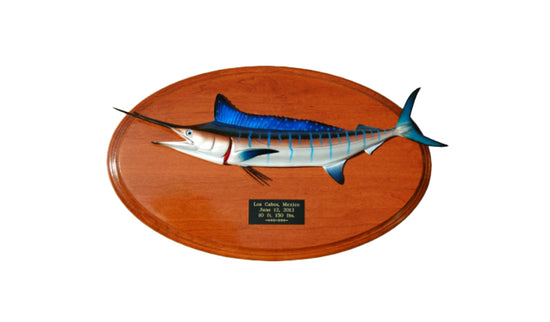 STRIPED MARLIN TROPHY PLAQUE, HORIZONTAL